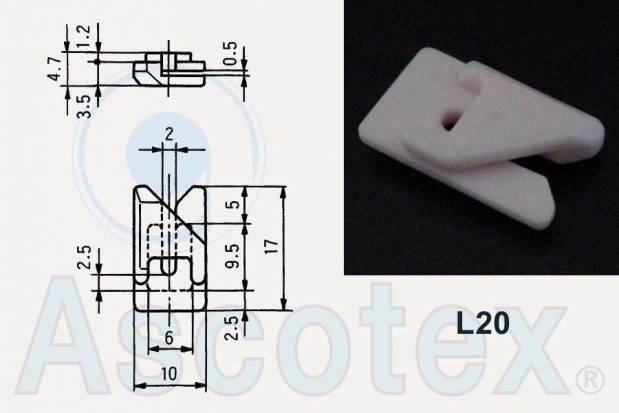 L20 Drawing Simple Hook Ceramic Yarn Guide